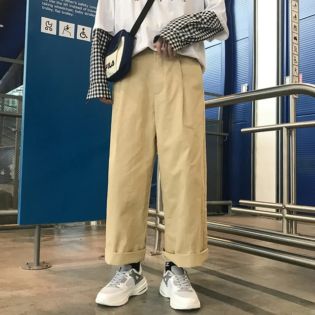 2018 Korean Style Men's High Street Fashion Restore Brand Wide Leg