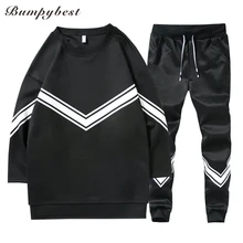 Bumpybeast лето осень спортивный костюм Повседневный с круглым вырезом Мужской Половина рукава 2 шт. спортивный костюм набор три четверти M-4XL Мужская спортивная одежда