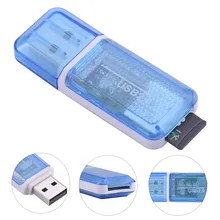 USB 2.0 Синий Кард-Ридер Для SD SDHC TF Карты Памяти Многофункциональный Адаптер Для ПК Computer Дропшиппинг