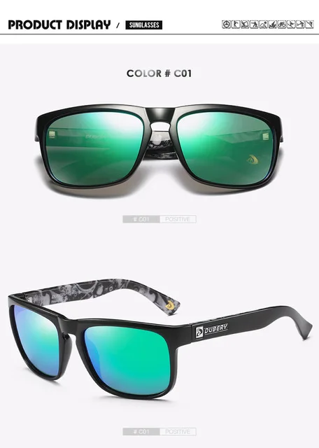 Бренд dubery, дизайнерские поляризованные солнцезащитные очки, мужские солнцезащитные очки, мужские солнцезащитные очки, летние квадратные очки Oculos 730 - Цвет линз: 1