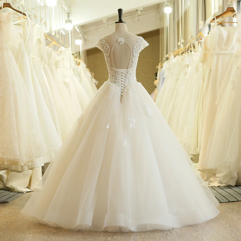 SL-614 бальное платье с жемчугом и бусинами, свадебные платья, дизайн, кружевное свадебное платье принцессы с открытой спиной размера плюс