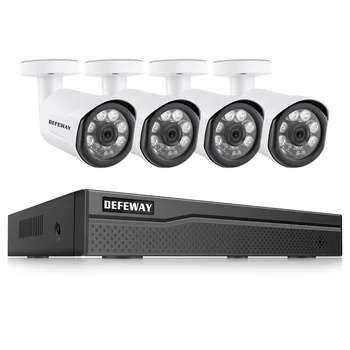 

DEFEWAY 8CH 1080P HD POE Security System H.265+ 2.0MP Day Night Vision CCTV Home Security Camera Video Surveillance Kit 4 Camera