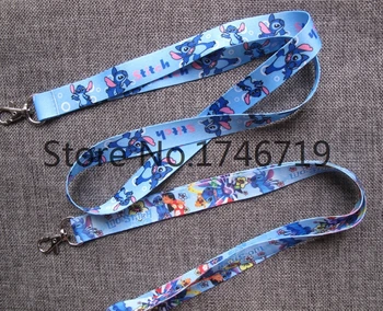 

Free Shipping 50 Pcs Popular Stitch key chains Mobile Phone Neck Straps Keys Camera ID Card Lanyard W14