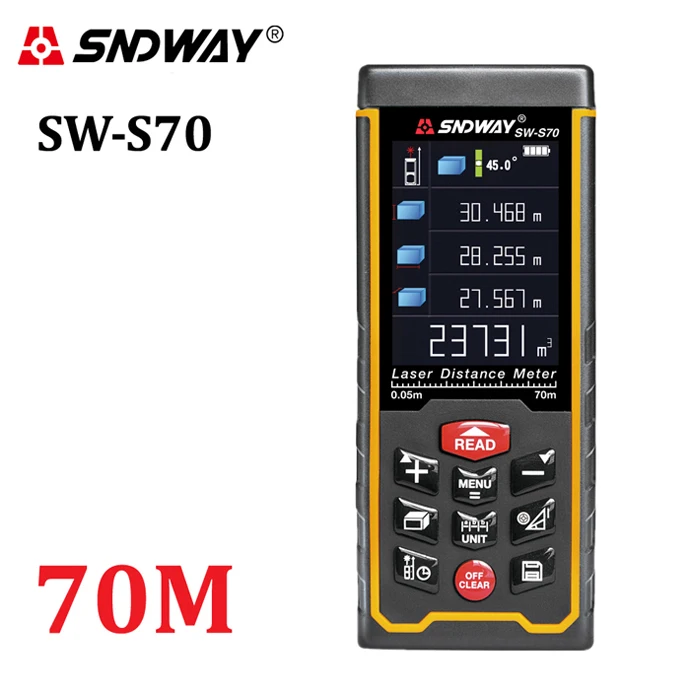 Sndway перезаряжаемый лазерный дальномер камера дальномер 120 м 80 м 100 м 70 м 50 м лазерный дальномер цифровой Trena лазерный измеритель - Цвет: SW-S70 70M