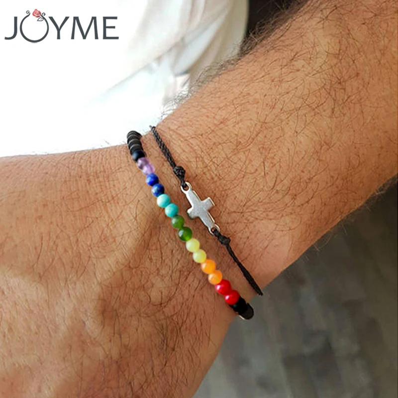 Pulsera y de 7 Chakras para hombres, Cuentas pequeñas de 4mm piedra Natural, equilibrio curativo, oración de Buda, Yoga, cuentas de semillero, pulsera Bohemia|Pulseras de hilo| - AliExpress