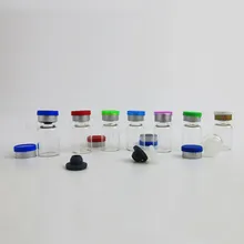 500x2 мл пустая Милая Мини прозрачная стеклянная бутылка с откидной крышкой Бутилкаучуковая пробка 2cc маленькие стеклянные флаконы маленький стеклянный контейнер