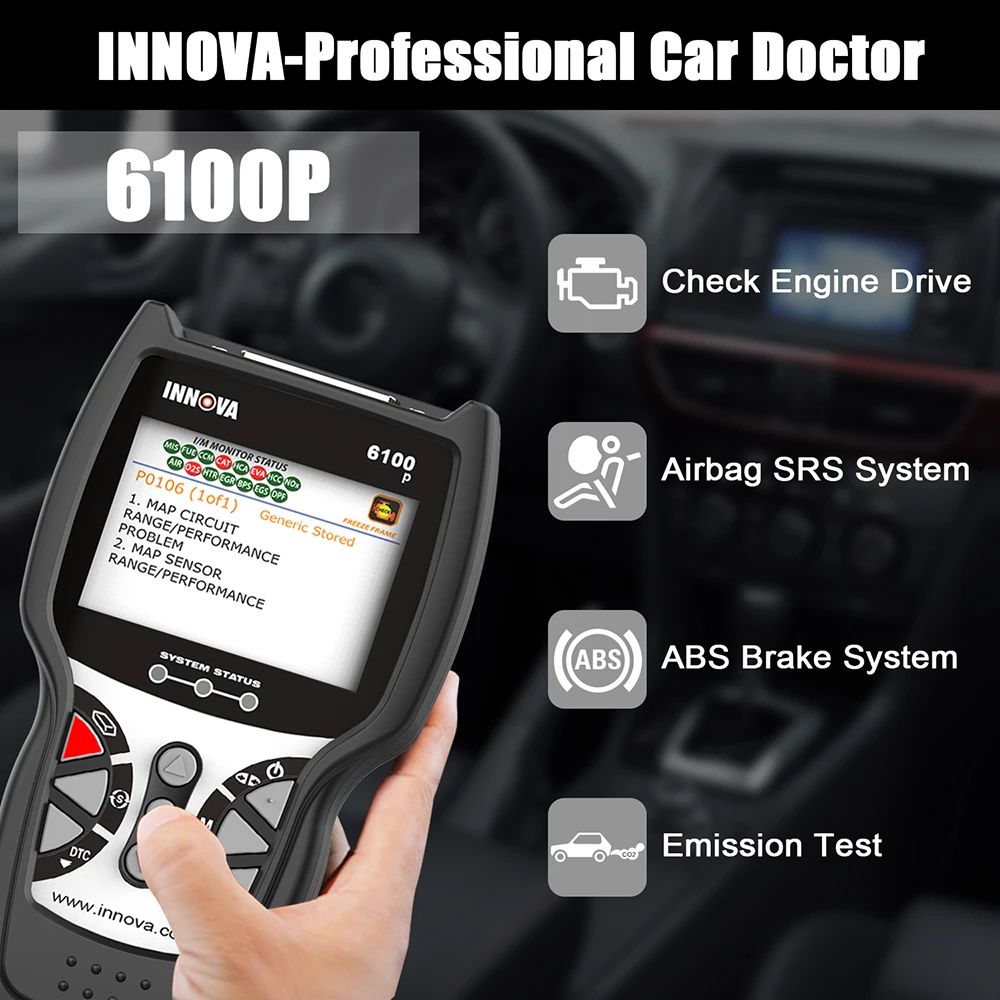 Innova 6100P Профессиональный OBD2 сканер Код двигателя считывание сканер инструмент ABS SRS сканирование масла Сервис Сброс OBD ODB2 автомобильный диангостический инструмент