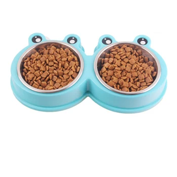 

Venxuis Double Feeding Bowl Pet Dog Feeders Bowl High Grade Pet Bowl For Small Dog Cat Stainless Steel Candy Color Pet