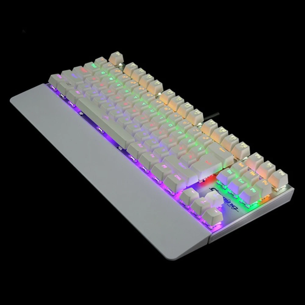 

87 Keys Full Key Luminous Keyboard Dustproof Anti Interference Gaming Supplies Mechanical No Rush Green Shaft