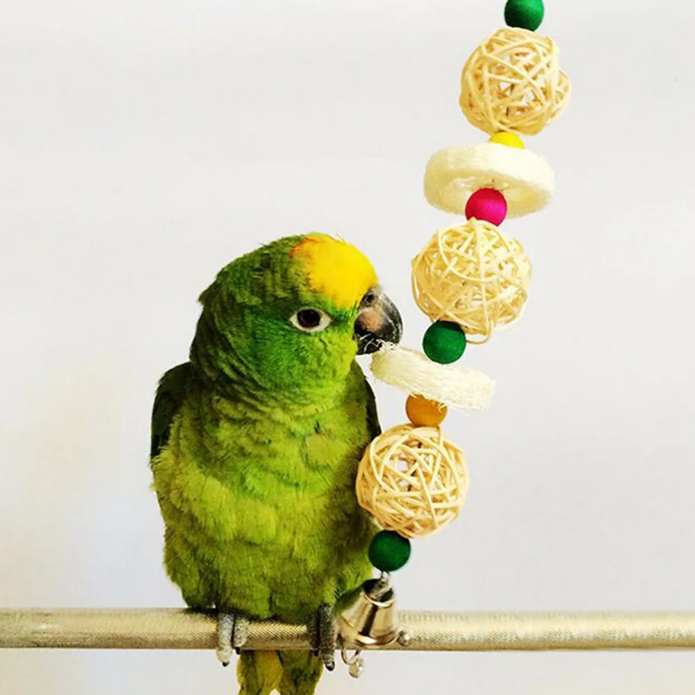 1pc Hot Sale Pet Bird Parrot Toys Parakeet Budgie Cockatiel Cage Hammock Swing Toy Hanging Chew