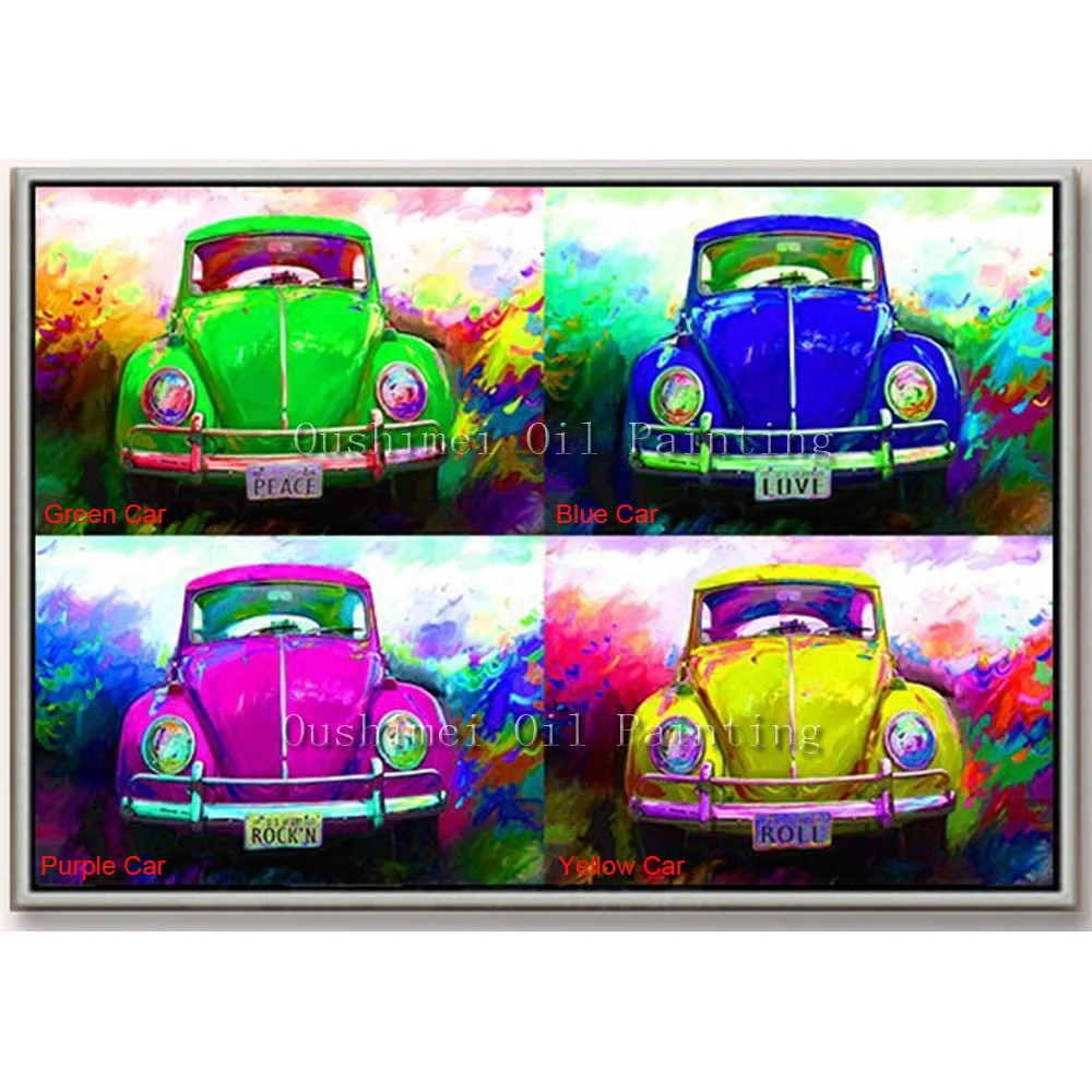 

Ручная цветная Автомобильная картина маслом, современная абстрактная Настенная картина, ручная роспись, художественное оформление автомобиля, холст, картина для домашнего декора