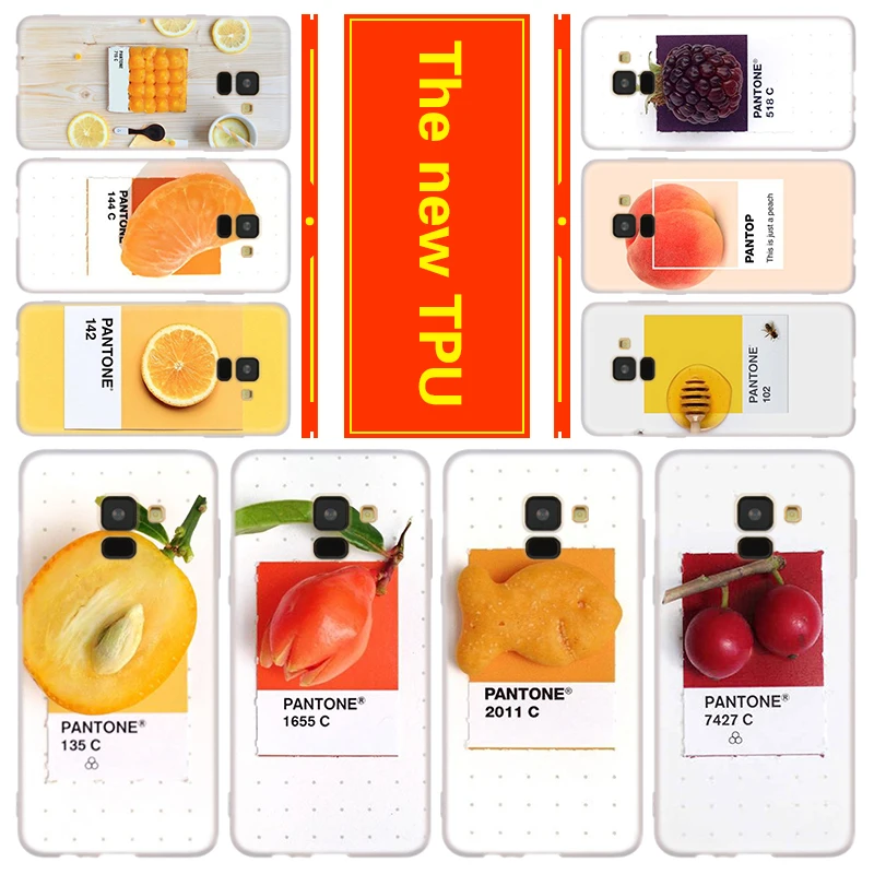 

Phone for Samsung Galaxy A50 A10 A20 A30 A60 A70 a6 a8 a9 a7 2018 Plus a3 a5 a7 2016 2017 Cover Case Pantone Candy Color Fruit