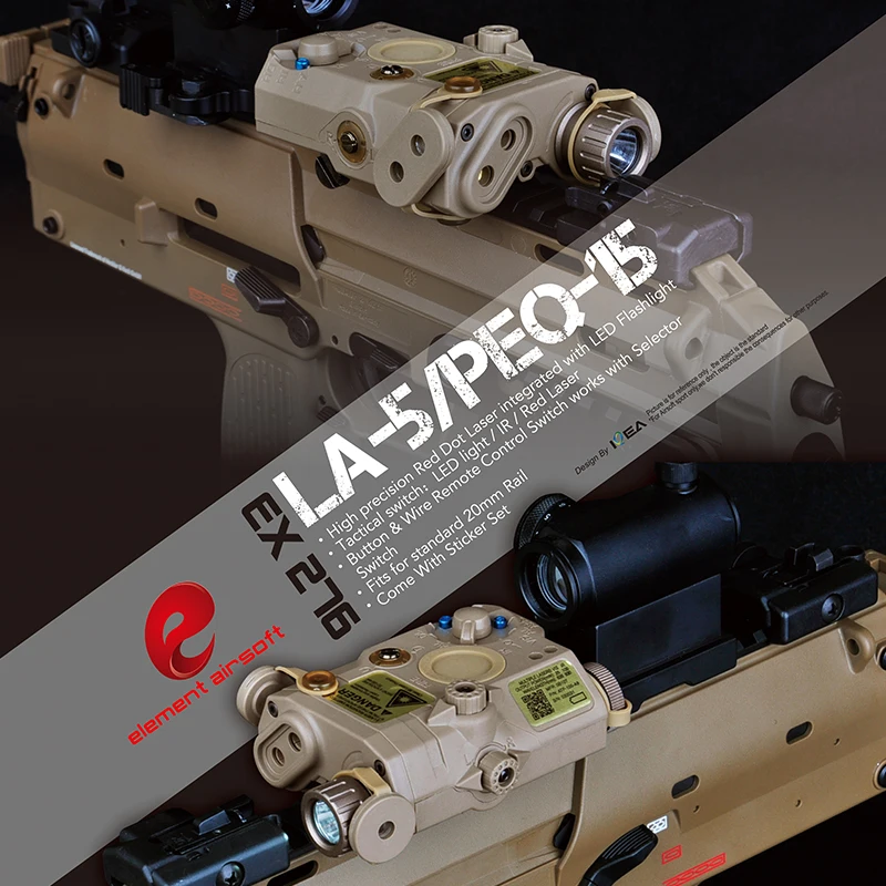 Element Airsoft Tactical Flashlight PEQ 15 Laser IR Red Laser Airsoft Flashlight For Hunting PEQ Gun Weapon Light PEQ15 EX276
