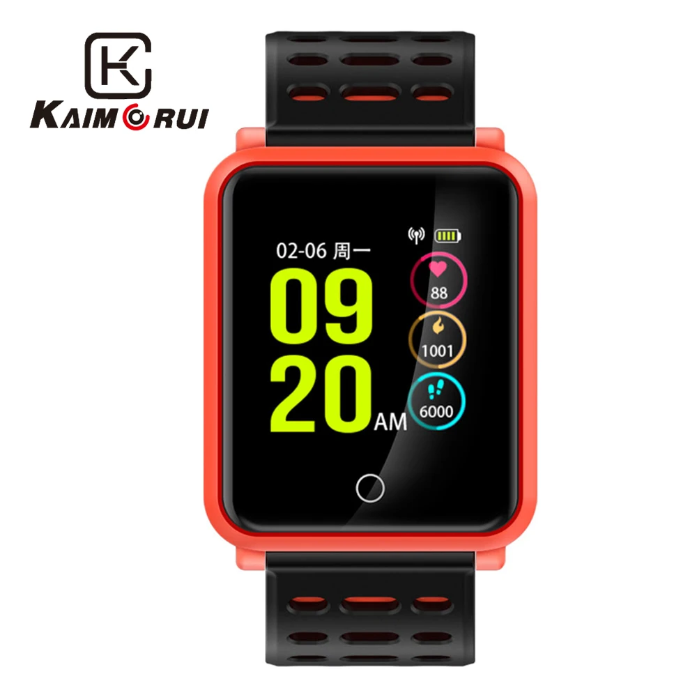 

Kaimorui Smart bracelet Mens Heart Rate Tracker IP68 Waterproof Bluetooth Smartband Color Screen for Androidn IOS Wristband