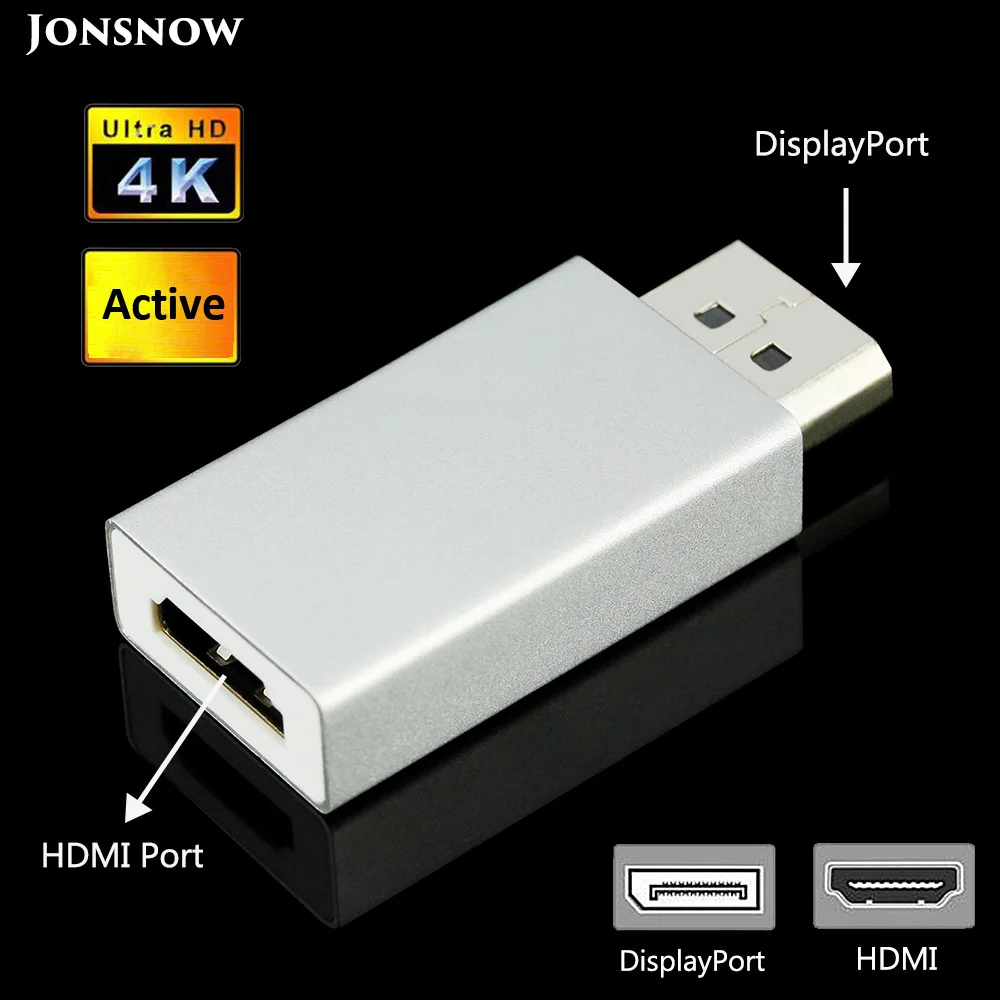 HDTV hdmi конвертер JONSNOW DP в HDMI Женский адаптер активный Дисплей порт для мужчин