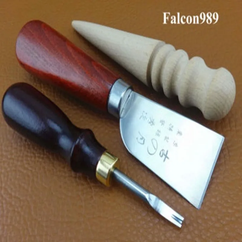 3pcs Leather Craft Edge Beveler Skiving Skiver Edger Slicker Knife Tool