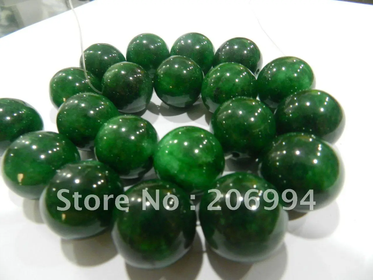 Wholesale Genuine Natural 20mm Green jade Round loose beads 15" fashion