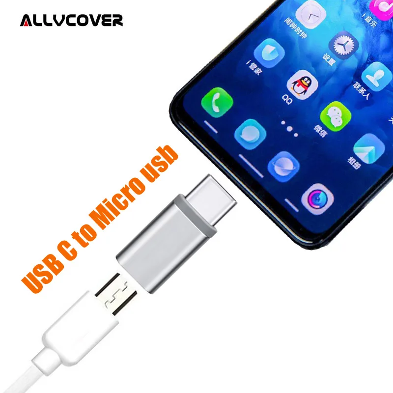 Allvcover Micro USB to Type C Adapter Fast Charging for Samsung Galaxy S9 S8 Plus Convert Connector with 56K Resistor LG V30 | Мобильные