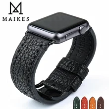 Ремешок для часов MAIKES для Apple Watch, ремешок 44 мм, 40 мм, серия 4, 3, 2, 1, ремешок для Apple Watch 42 мм, 38 мм, кожаный браслет iWatch