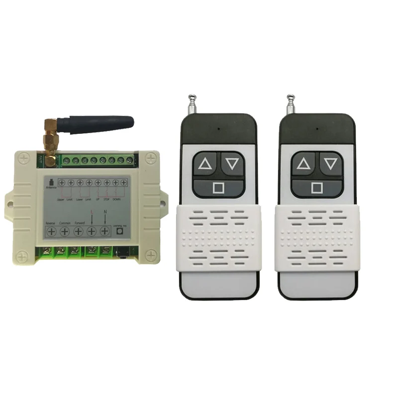 

High Power 110V 220V AC 10A Motor Wireless Remote Control Switch Roller Shutter Door Electric Curtain Remote Forwards Reverse