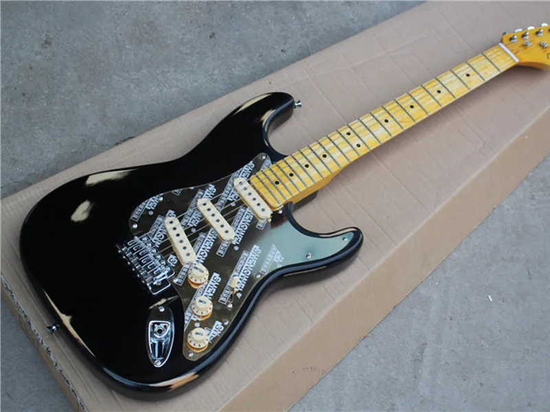 

Factory custom black retro body and neck Electric Guitar with SSS pickups,chrome hardware,can be customized