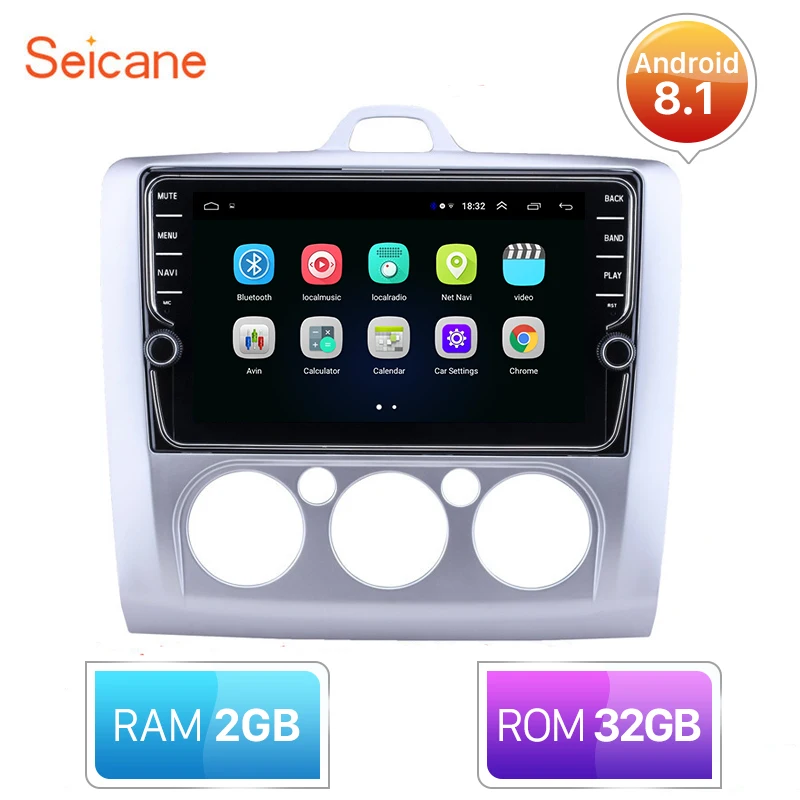 

Seicane RAM 2GB 4-Core 9" 2din Android 8.1 Car Radio For Ford Focus 2 Exi MT 2 3 MK2/MK3 2004 2005-2009 2010 2011 GPS Head Unit