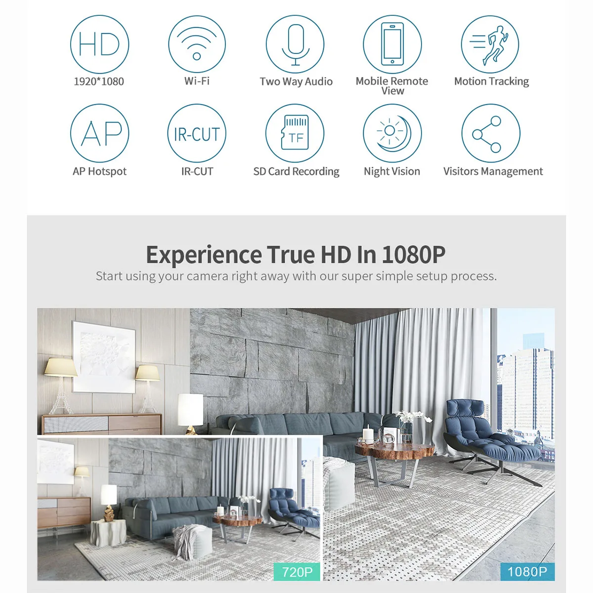 SriHome SH025 2019 أحدث FHD1080P اللاسلكية داخلي IP كاميرا صحيح HD الذكية الحركة تتبع للرؤية الليلية كاميرا أمان لاسلكية
