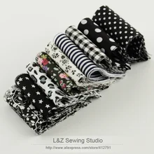 Booksew черные наборы желе рулон ткани полосы лоскутное ремесло 9 шт./лот хлопок DIY Tildas комплект стеганых тканей 5 см x 100 см