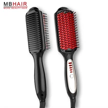 LED Anion Multi-function Flat iron keratin Curling iron fast Brush Straightener Iron comb Hair straightener escova alisadora