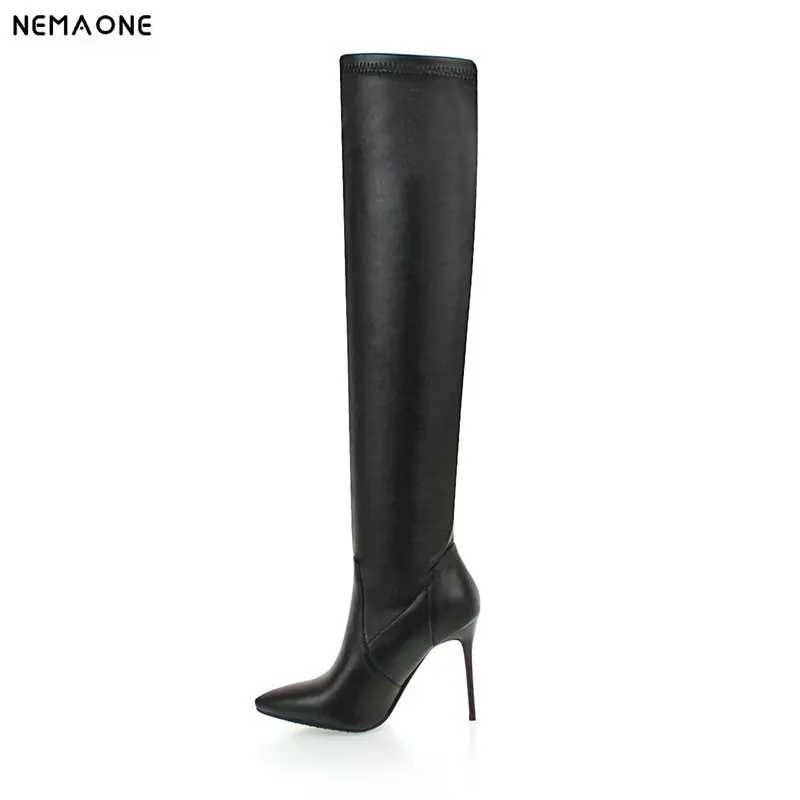 

NEMAONE Sexy Women high heels over the knee high Boots autumn Winter Ladies boots party dancing shoes woman large size 43