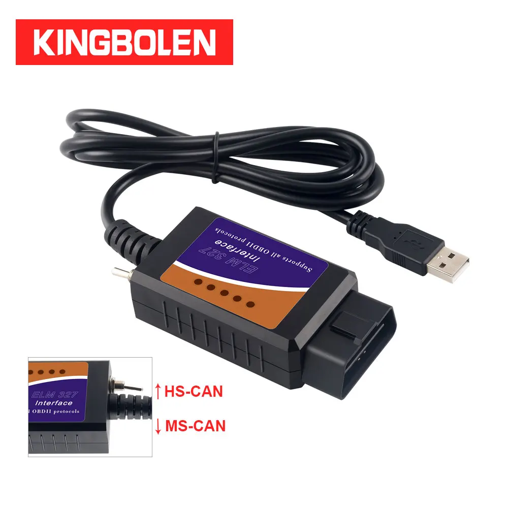 

ELM327 USB V1.5 CH340+25K80 FTDI Chip Code Reader for Ford hidden function HS CAN/MS CAN ELM 327 Bluetooth OBDII Diagnostic Tool