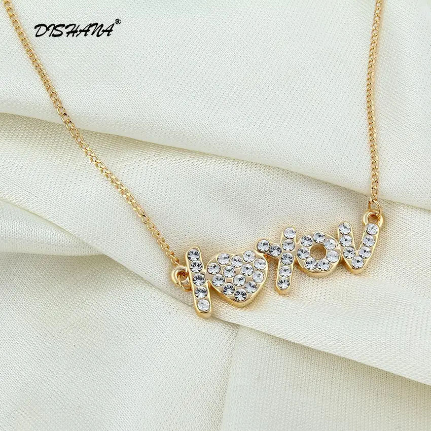 Новейшие ювелирные изделия подвеска с надписью I Love You кристаллами пожелания