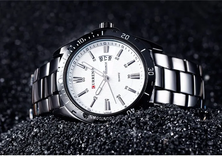 Top Luxury Brand CURREN Men Fashion Casual Business Watches Men's Quartz Clock Male stainless steel Strap Wrist Watch Relogio