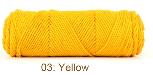Г/лот 400 натуральный мягкий хлопок пряжа для вязания ребенка Пряжа вязаный крючком вязакрючком шарф свитер, 4 мяча, различные цвета доступны - Цвет: 03 Yellow