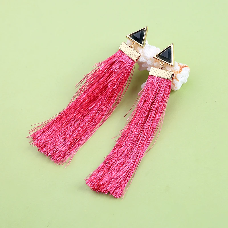Лидер продаж богемные этнические треугольные серьги с кисточками для женщин