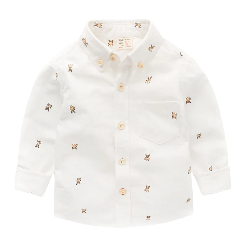 

Boy Cotton Long-sleeved Shirt 2019 Autumn and Winter Spring and Autumn Korean Children's Clothing White Solid Color Baby Shirt