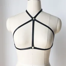 Портупея гот Gypsy клетка бюстгальтер рейв страховочная система для Для женщин костюм для бурлеска одежда Обёрточная бумага груди стиль бондаж бюстгалтер, нижнее белье