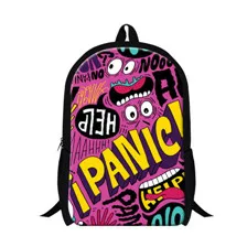  New 2016 Printing Graffiti Owl Backpack Canvas Women Backpacks Travel Bags Girl Cartoon Bag Shoulder School Bag