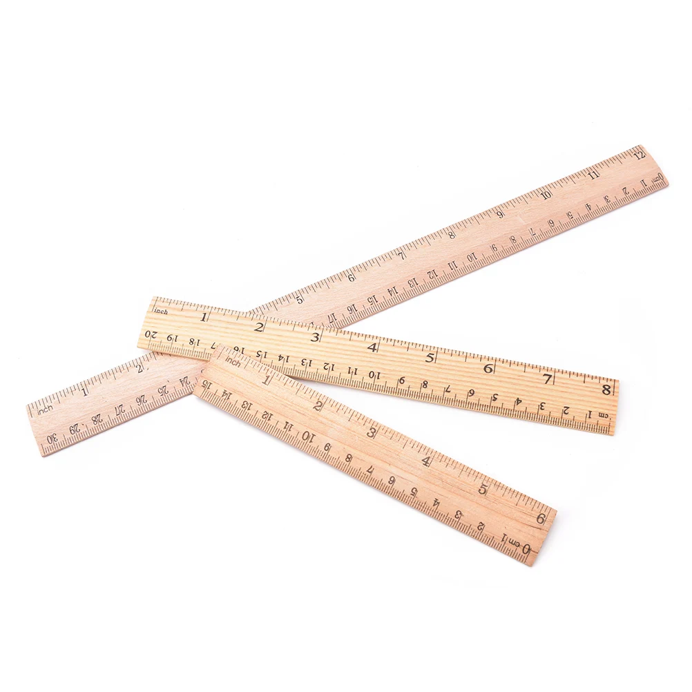 SD& HI, высокое качество, 15 см, 20 см, 30 см, деревянная линейка, метрическое правило, прецизионный двухсторонний измерительный инструмент, Обучающие офисные канцтовары