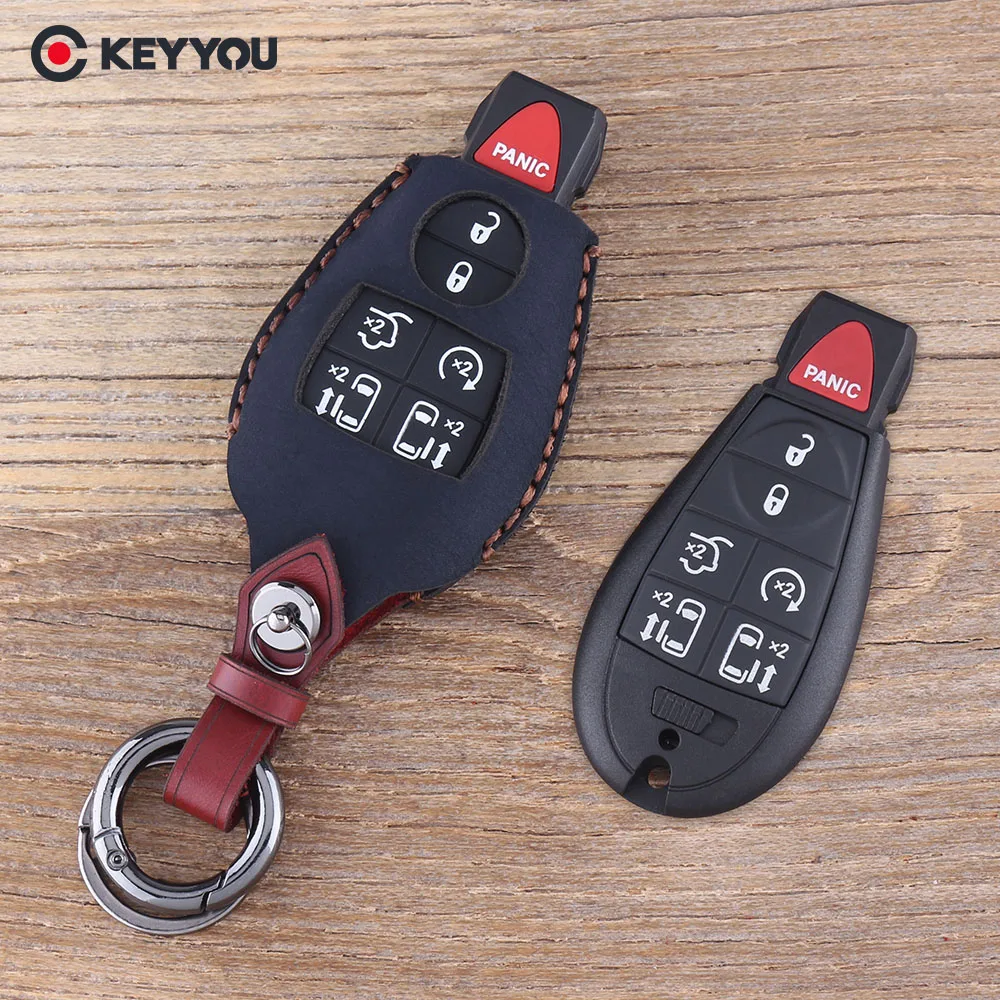 KEYYOU 7(6+ 1) Корпус для ключей на кнопке брелок для Dodge Grand Caravan для Chrysler Town& кантри автомобильный чехол для ключей