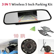 Wireless Transmitter receiver 4.3′ LCD car Mirror Monitor + vehicle Backup reversing infrared Rear View Parking System Assist