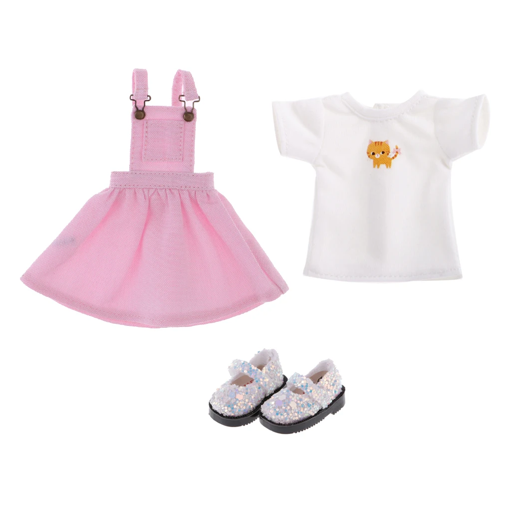

Doll Shoes + Mini Dress &T-shirt for 1/6 12'' Blythe Dolls Costume Accessory