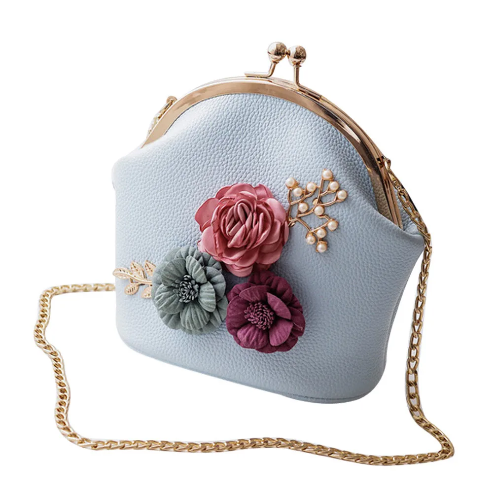 Женская модная сумка на плечо с объемными цветами, женская маленькая винтажная Сумка-тоут, сумочка на цепочке, сумка-мессенджер, клатч, сумка# YL5