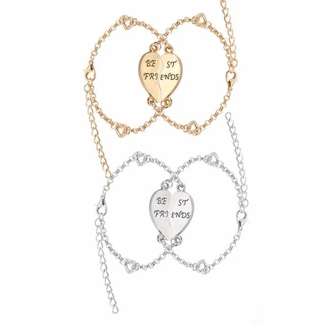 2pcs Broken Love Heart Bracelets Bff Charm Bracelet For Women Best 2pcs Broken Love Heart Bracelets Bff Charm Bracelet For Women Best Friends Forever Jewelry Gold Silver