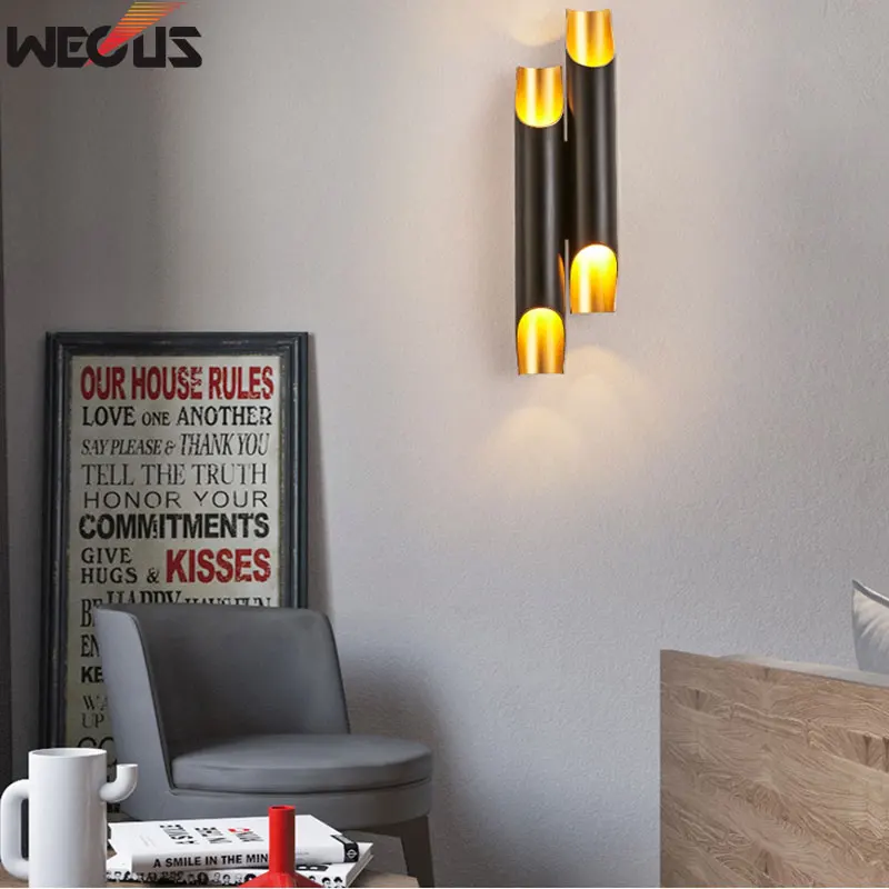 Постмодерн бамбуковый алюминиевый настенный светильник, отель/вилла/прикроватная тумбочка для спальни/ТВ настенное декоративное освещение художественная настенная лампа