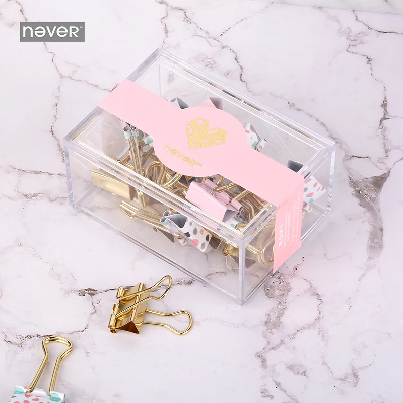 Never Pink Series Paper Clips Metal  Binder Clip Creative Klip Office Accessories Business Clamp Gift Stationery School Supplies