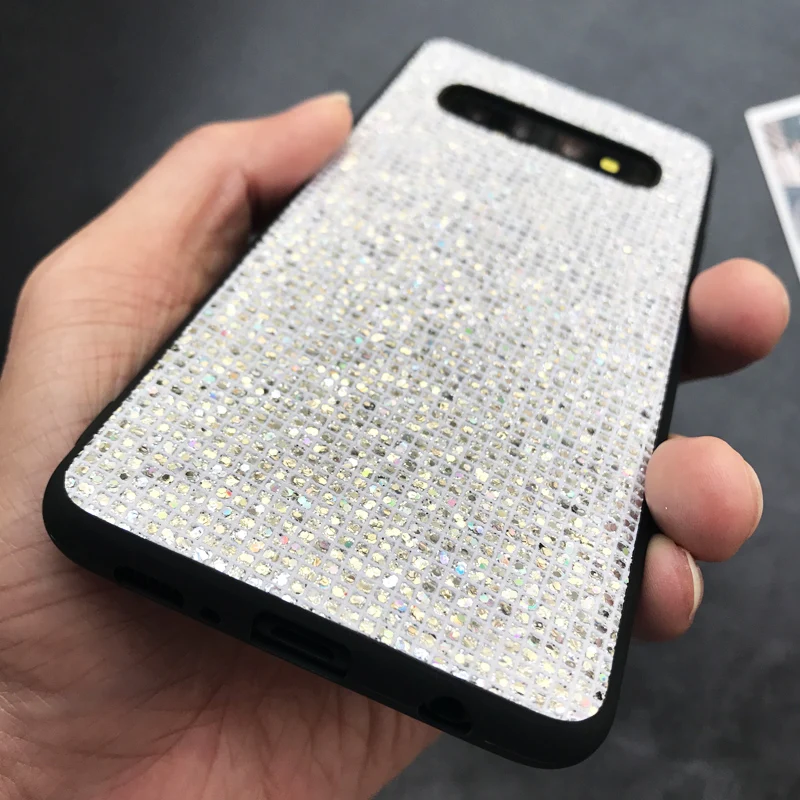 Чехол для Samsung Galaxy S10 Plus с кольцом телефона 360 блестящий чехол со стразами S10e S8 S9 Note