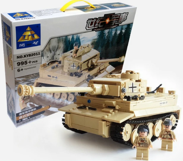 

Model building kits compatible with lego city Military Tiger Tank 3D blocks Educational toys hobbies for children