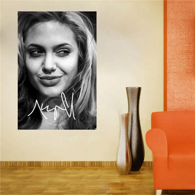 

W620F62 Custom Girls Beutiful Angelina Jolie #2 Canvas Painting Wall Silk Poster cloth print DIY Fabric Poster FW#-56-b