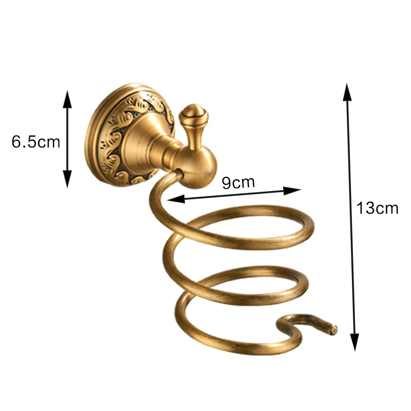Держатель для фена для ногтей, античная латунь, полка для ванной комнаты, аксессуары для ванной комнаты
